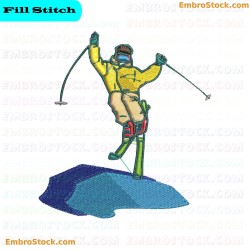 Skier Embroidery Design 1