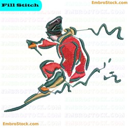 Skiing Embroidery Design 2