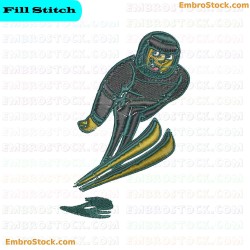 Skiing Figure Embroidery Design 13