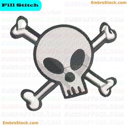 Skull And Crossbones Embroidery Design 4