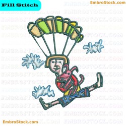 Skydiving Dog Embroidery Design 4