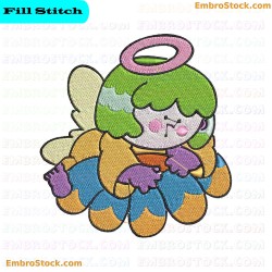 Sleeping Angel Embroidery Design 4