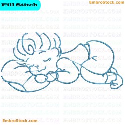 Sleeping Baby Boy Embroidery Design 10