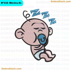 Sleeping Baby Embroidery Design 2