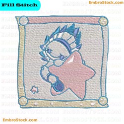 Sleeping Baby On Moon Embroidery Design 2