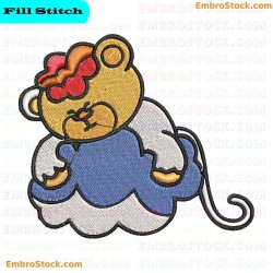 Sleeping Bear Embroidery Design 2