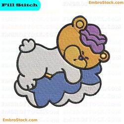 Sleeping Bear Embroidery Design 3