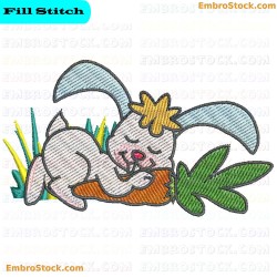 Sleeping Bunny Embroidery Design 10