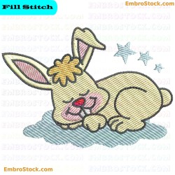 Sleeping Bunny Embroidery Design 2