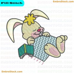 Sleeping Bunny Embroidery Design 3