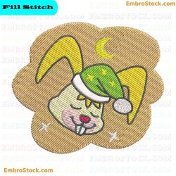 Sleeping Bunny Embroidery Design 9