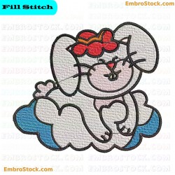 Sleeping Cat Embroidery Design 10