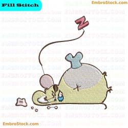 Sleeping Chef Mouse Embroidery Design 6