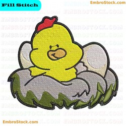 Sleeping Chick In Nest Embroidery Design 3