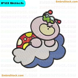 Sleeping Ladybug On Cloud Embroidery Design 7