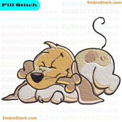 Sleeping Puppy Embroidery Design 6