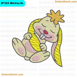 Sleeping Rabbit Embroidery Design 4