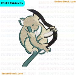 Sloth Embroidery Design 2