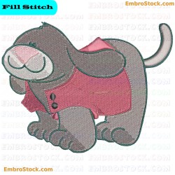 Small Dog In Coat Embroidery Design 4