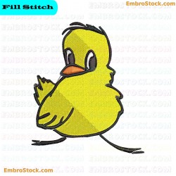 Small Yellow Bird Embroidery Design 16