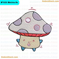 Smiling Animated Mushroom Embroidery Design 9