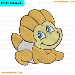 Smiling Baby Dinosaur Embroidery Design 2