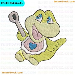 Smiling Baby Dinosaur Embroidery Design 9