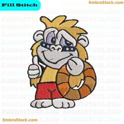 Smiling Beach Monkey Embroidery Design 1