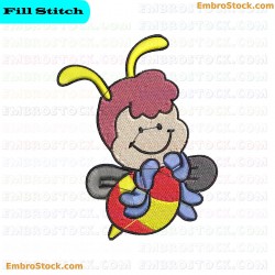 Smiling Bee Embroidery Design 1