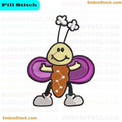 Smiling Cartoon Bug Embroidery Design 24