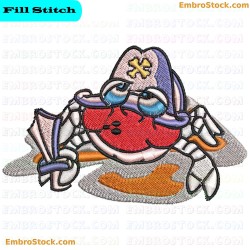 Smiling Cartoon Crab Embroidery Design 6