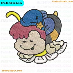 Smiling Chubby Bee Embroidery Design 10