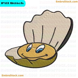 Smiling Clam Embroidery Design 13