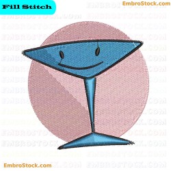 Smiling Cocktail Embroidery Design 6