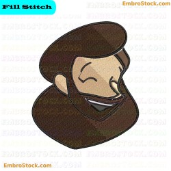 Smiling Face Embroidery Design 11