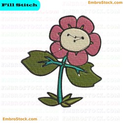 Smiling Flower Embroidery Design 5