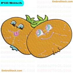 Smiling Fruit Embroidery Design 18