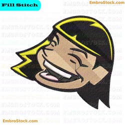 Smiling Girl Face Embroidery Design 14