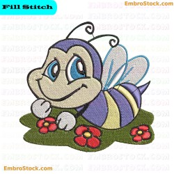 Smiling Insect Embroidery Design 10