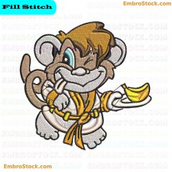 Smiling Morning Monkey Embroidery Design 7