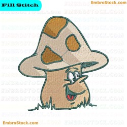 Smiling Mushroom Embroidery Design 9