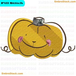 Smiling Pumpkin Embroidery Design 1