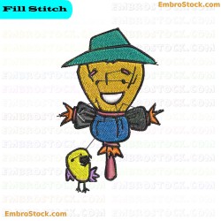 Smiling Scarecrow Embroidery Design 4