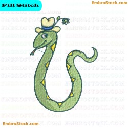 Smiling Snake Embroidery Design 17