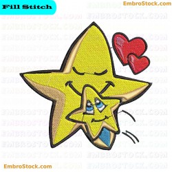 Smiling Star Embroidery Design 7