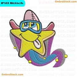 Smiling Starfish Embroidery Design 4