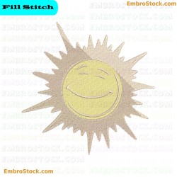 Smiling Sun Embroidery Design 11