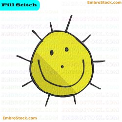 Smiling Sun Embroidery Design 12