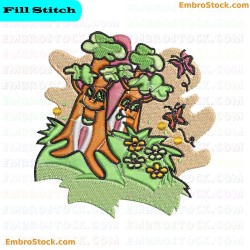 Smiling Trees Embroidery Design 23