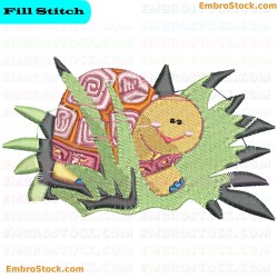 Smiling Turtle Embroidery Design 10